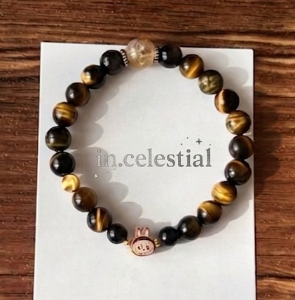 IN.CELESTIAL Tiger’s Eye, Black Onyx, Labubu Bracelet Unisex
